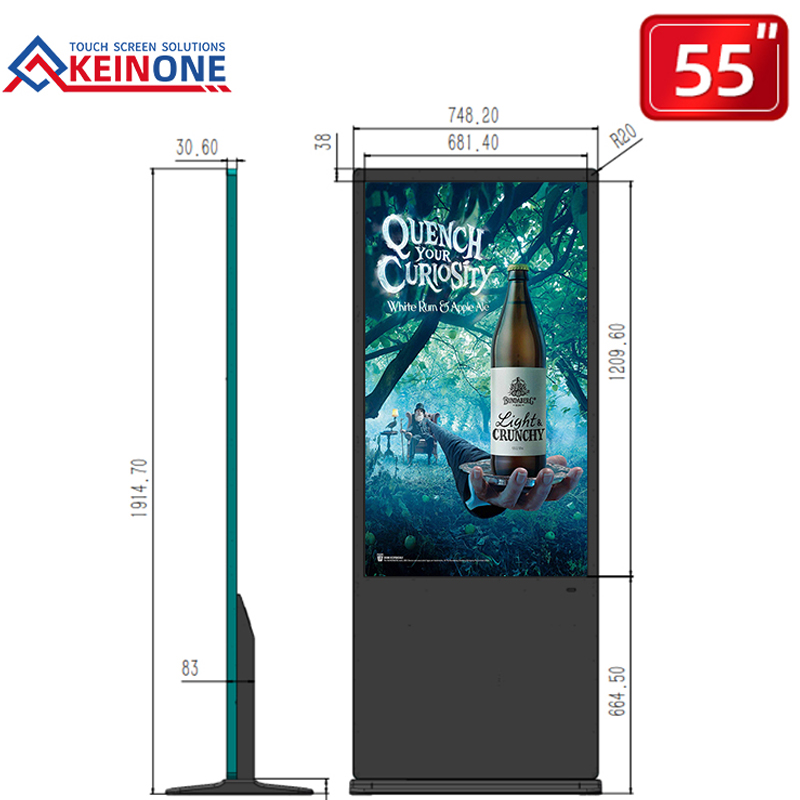 55 inch Android OS vertical touch screen advertising machine